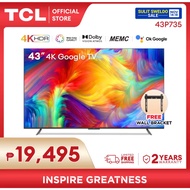 TCL 43 Inch 4K Smart Google TV - 43P635 (HDR, Netflix, YouTube, Chromecast, Google Assistant, Dolby