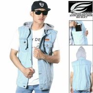 Flower Country Premium Short Patch Hoodie Jeans Vest Jacket