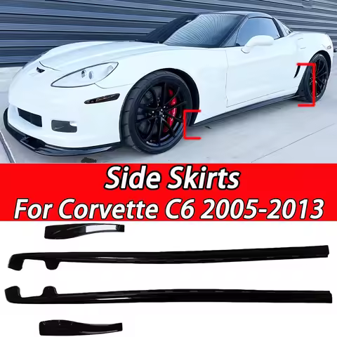 For 2005-2013 Chevrolet Corvette C6 Z06 Wide Body Model/Base Model ZR1 Style Side Skirts Rocker Pane