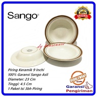 Piring Sango Piring Makan Keramik Sango Piring Jadul 9 Inc Cekung ( Harga 3 Pcs )