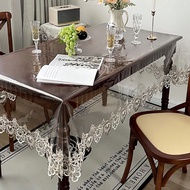 1ชิ้น ผ้าปูโต๊ะ ลูกไม้ใส่ สมัยใหม่, ผ้าคลุมโต๊ะ PVC ที่กันน้ำ กันน้ำมัน กันฝุ่น รูปสี่เหลี่ยมผืนผ้า 