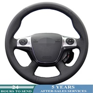 Customized Car Steering Wheel Cover Non-slip Braid Leather Car Accessories For Ford Focus 3 2012 - 2014 KUGA Escape 2013