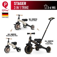 Qplay Stager 3 in 1 Tricycle, Push Trike, Balance Bike 2-6 Years Old