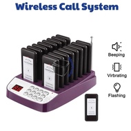 Restaurant Pager Buzzer Wireless Calling System Rechargeable