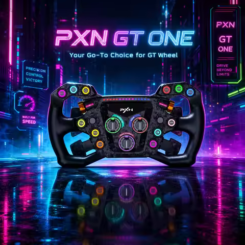 PXN GT ONE 300mm GT Steering Wheel Sim Racing Wheel 78 Programmable Controls SimHub RGB Dual Clutch 
