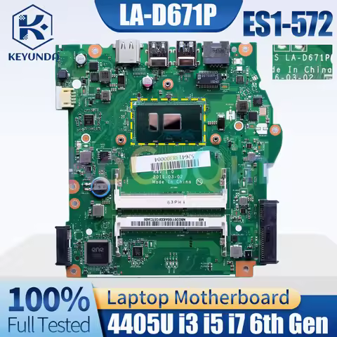 B5W1S LA-D671P For Acer ES1-572 Notebook Mainboard 4405U i3 i5 i7 6th Gen NBGD01100 NBGD011002 Lapto