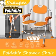 🇲🇾 Bathroom Toilet Shower Chair Elderly Shower Stool Commode Chair Fordable Bath Chair Pesakit Kerus