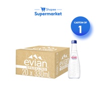 [1 Carton] Evian Sparkling Natural Mineral Water Glass (20x330ml)