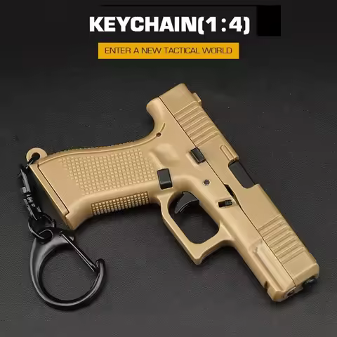 Pistol Shaped Keychain Charm Realistic Model Removable Magazine Miniature Pistol Model Gifts for Bir