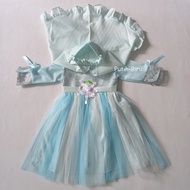 Baju Dress Warna Baby Blue 6 12 Bulan Import Korean Style 2023 Gaun Warna Biru Muda Biru Langit Baju