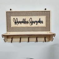 Customized Key Holder Deko Hiasan Rumah Percuma Ukiran Nama, Doa, Atau Ucapan Tempat Penggantung Kun