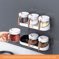 Migecon Wall-mounted spice storage box, spice bottle jar kitchen supplies combination set