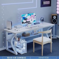 電腦桌 臺式小型臥室簡易桌子 學生家用書桌 學習辦公桌 工作臺電競桌 【桌椅組合】140cm白色