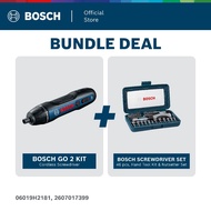 BOSCH [COMBO] Go 2 Kit Smart Screwdriver - 06019H2181 + 46pcs Screwdriver Set Hand Tool Kit & Nutset