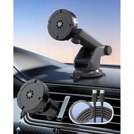 QylAstic Qi2.2 25W Wireless Car Charger for MagSafe iPhones, 3-in-1 Magnetic Car Mount with Active C