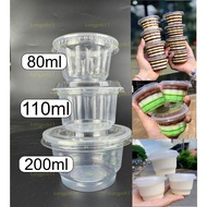 Combo of 100 cups with flower lids filled with jelly 80ml ml with lid (Code 408) that can withstand 