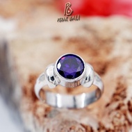 Cincin Wanita Anti Karat Perak Asli 925 Bali Silver Bandol Mata Ungu