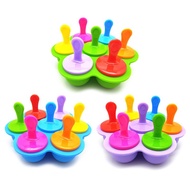 authentic 7 Cell Silicone Mini Ice Pops Mold Ice Cream Ball Lolly Maker Popsicle Mould Baby DIY Food