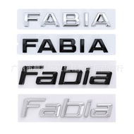 For Skoda upper case FABIA logo lower case Fabia emblem Rear trunk badge Back sticker car decor refi