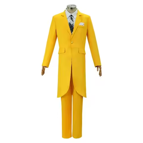 Movie Jim Carrey Cosplay Costume Adult Unisex Green Face Mask Yellow Uniform Suit For Women Men Hall