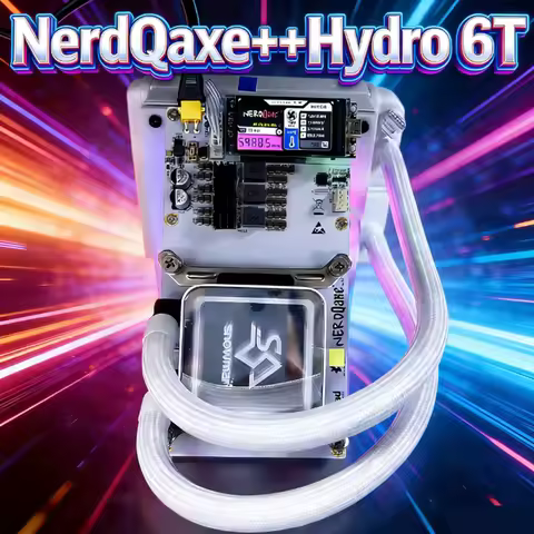 2026 Brand New NerdQaxe++ Hydro Rev 6.1 6T 100W BTC Bitcoin Miner 2.4G WiFi ASIC Open-Source | W/ PS