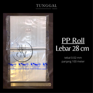 Plastik PP Roll Cap Jet - panjang 100 meter tebal 0.02 mm. plastik transparan bening plastik roll pa