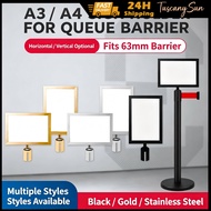 Isolation zone stainless steel A3 and A4 signs, telescopic isolation zone signs
