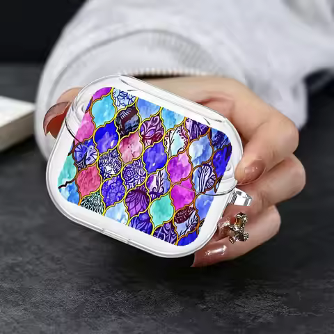 Clear Earphone Cases Cover With Hook Case For Redmi Buds 5 7 6Active 6 Pro 8 Lite 8Active Stain_ed G