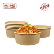 Salad Kraft Paper Bowl - Round Disposable Paper Bowls with Plastic Lids 500ML-1300ML Food Containers