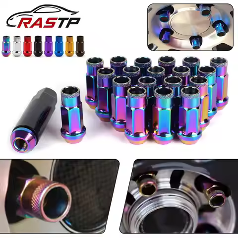 20Pcs Screws Wheel Hub Nuts Hexagonal Lightweight Racing Tire Nuts M12x1.5/1.25 Wheel Lug Nuts Car M