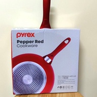 惠康 28cm 單柄炒鑊 Pyrex pepper red cookware 煎pan 連蓋 廚具