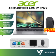 Acer Aspire 3 A315-59-57WY Laptop Silver Intel i5-1235U, 8GB, 512GB, Intel UHD, 15.6" FHD, W11, H&amp;S