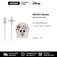 Disney QS-C01 3 In 1 Charging Data Cable ( Lightning / Type C / Micro )
