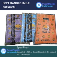 30x40 Soft Handle Oval Smile Plastic Bag 30 x 40 Contents 100 sheets