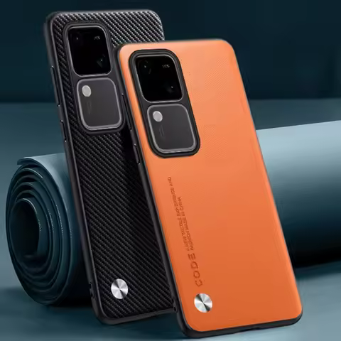 Luxury PU Leather Case For Vivo V30 Pro 5G Back Cover Matte Silicone Shockproof Full Protection Phon