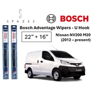 Wiper Nissan NV200 Wiper 22"+16" Bosch Advantange U Hook Front Wiper BA2216