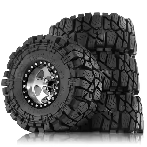 1.9 Inch Beadlock Wheels and Tires Compatible with 1/10 SCX10 II 90046 III AXI03007 Pro TRX6 Gen7 Ge
