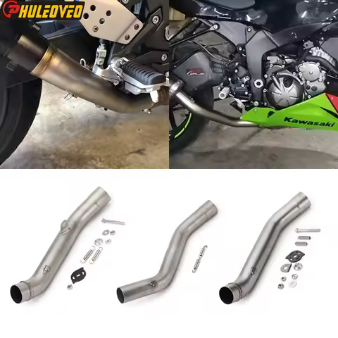 For Kawasaki Z750 Z800 ZX6R ZX10R Motorcycle Exhaust Middle Link Pipe Connect ID:51mm Exhaust or Ori
