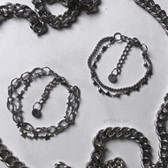 (GT777) Bracelet double layer string y2k style stainless steel | Aesthetic anti-rust chain bracelet 