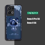 Untuk OPPO Reno 8 5G/Reno 8 Pro 5G Hp Casing Ponsel Glossy Tahan Guncangan, untuk OPPO Reno 8 5G/Pro 5G Penutup Belakang Kaca Pelindung Belakang