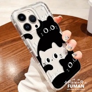 Cute Cartoon Black Cat Air Bag Phone Case For Vivo Y39 Y38 Y37 Pro Y36 Y29 Y27 Y27S Y16 Y02 Y02A Y02