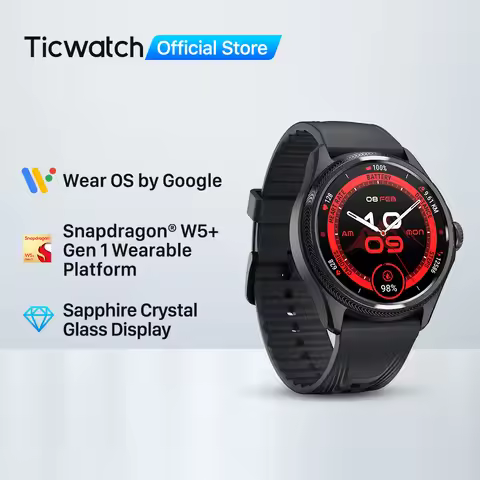TicWatch Pro 5 Enduro (Refurbished) Wear OS Smartwatch for Men 90Hrs Battery 7/24 Heart Rate Compass