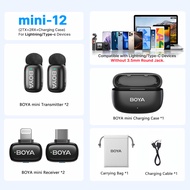 BOYA mini ไมค์ไร้สาย AI ไมค์ตัดเสียงรบกวน ไมค์อัดเสียง ไมค์ไลฟ์สด สำหรับ Vlog iPhone Android DSLR