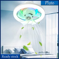 NEW Ceiling Fan With Light, Small Ceiling Fans With Dimmable RGB Lights, 5 ABS Blades, 3-speed Wind, E27 Flush Mount Fan