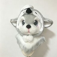 Handmade Fursuit Furry Head Mask, Fluffy Plush Animal Mascot Head, Cosplay Costume Prop, Halloween P