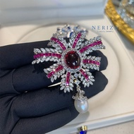 Neriza Jewelry เข็มกลัดมุกประดับพชรเกรดพรีเมี่ยม ประกายไฟเทียบเท่าเพชรแท้ จัดส่งพร้อมกล่อง รหัส NP01