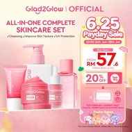 [LIVE EXTRA]Glad2Glow 5PCS Skincare Set-PDRN Moisturizer,Sunscreen,Cleanser,PDRN Serum,Toner Brighte