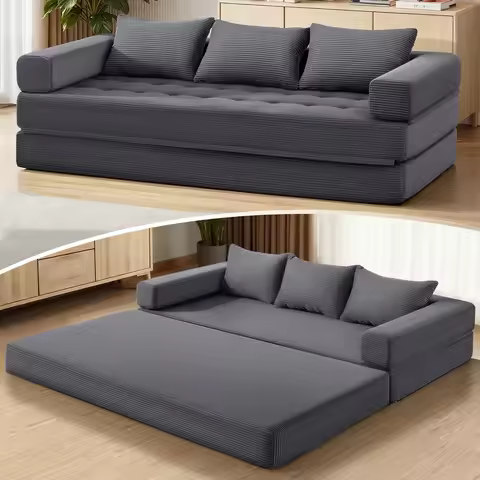 King Size Folding Convertible Sofa Bed 78Inch Oversized Couch Loveseat Sleeper Pull Out Floor Sofa B