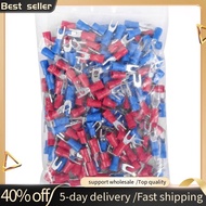 200pcs 16-14 AWG Red Blue Wire Connector Insulated Fork Terminal #4