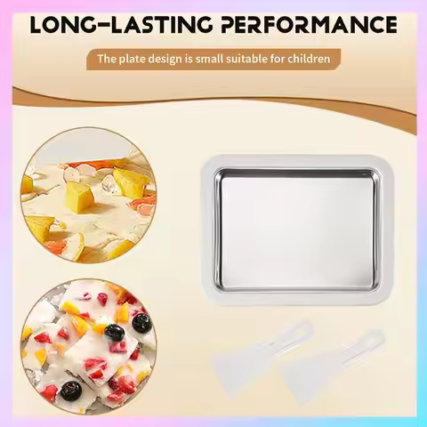 N85R-Ice Cream Machine, Ice Cream Roll Plate, With 2 Plastic Spatulas, Very Suitable For Handmade Ic